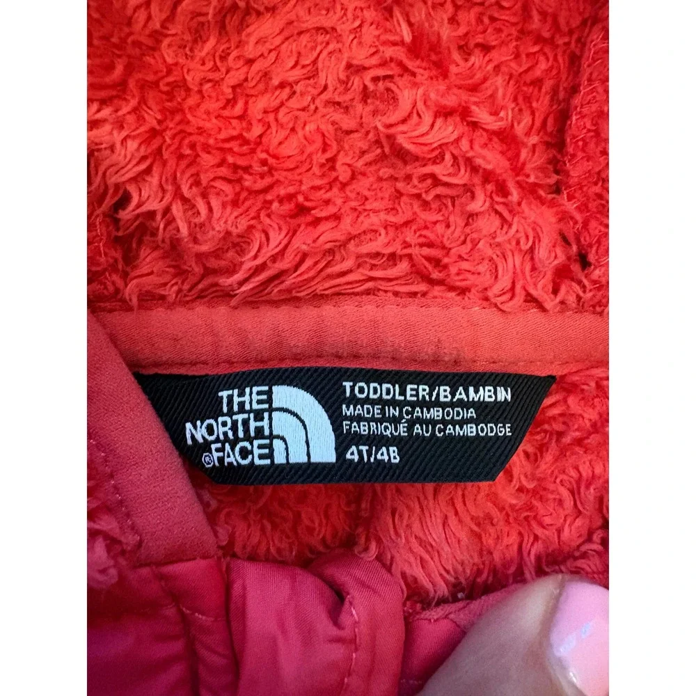 The North Face Toddler Oso Hoodie Red Full Zip High Pile Fleece Jacket 4T